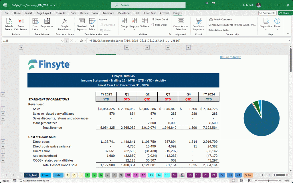Finsyte Excel Add-in Demo