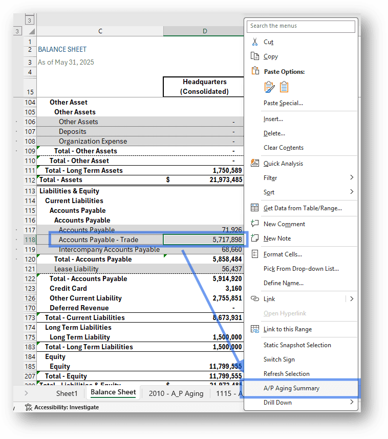 Selecting AP Aging Summary